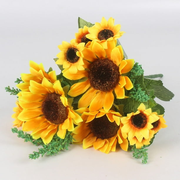 13 Heads Sunflowers Artificial Fake Flower Bouquet Garden Party Home Decora im